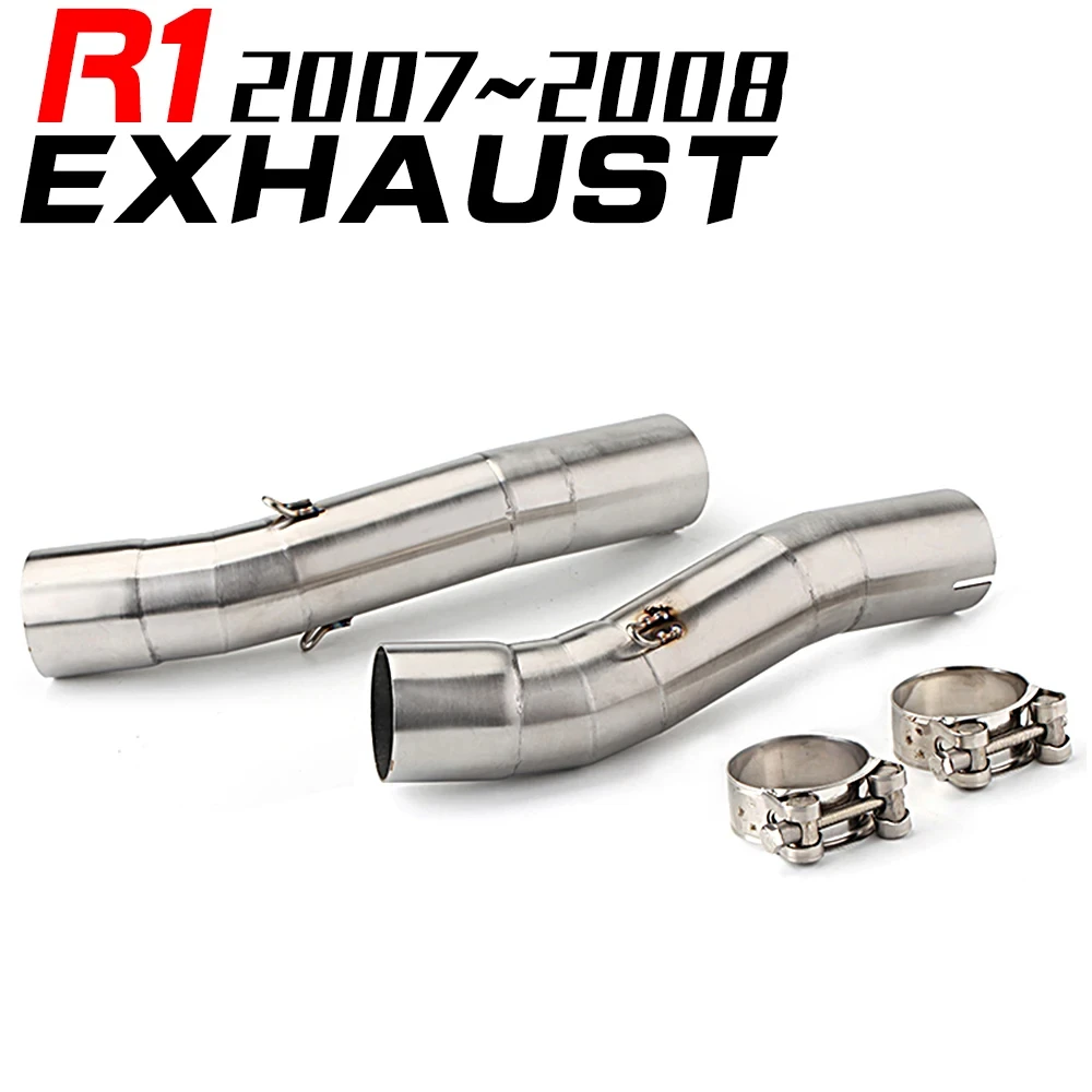 Hot Sale Exhaust Motorcycle Exhaust Middle Link Pip Slip-on For Yamaha YZF-R1 2004 2005 2006 2007 2008 2009 2010 2011 2012-2014 view 3