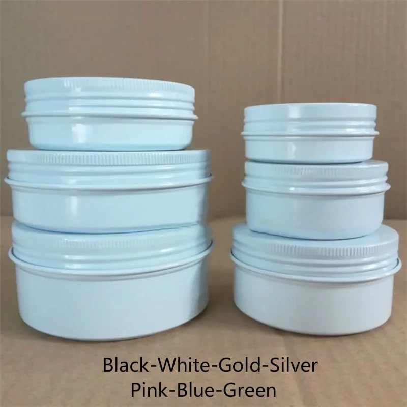 30g 50g 60g 80g 100g 150g Empty Aluminum Jar Cosmetics Metal Bottle Lotion Cream Refillable Container Black Silver White Gold