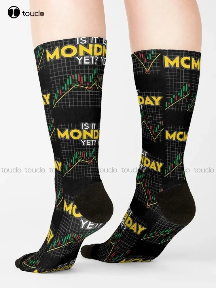 Is It Monday Yet Funny Stock Market Investing-Socken, rosa Softball-Socken, personalisierte, individuelle Unisex-Socken für Erwachsene, Teenager, Jugendliche, lustig