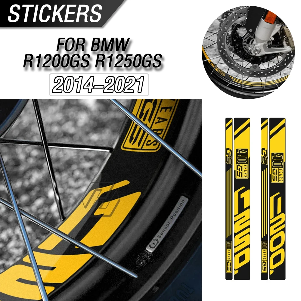 

Suitable for 2014 - 2021 BMW R1200GS R1250GS Adventure 40 Year Motorcycle Refitting Wheel Reflective Decoration Stickers