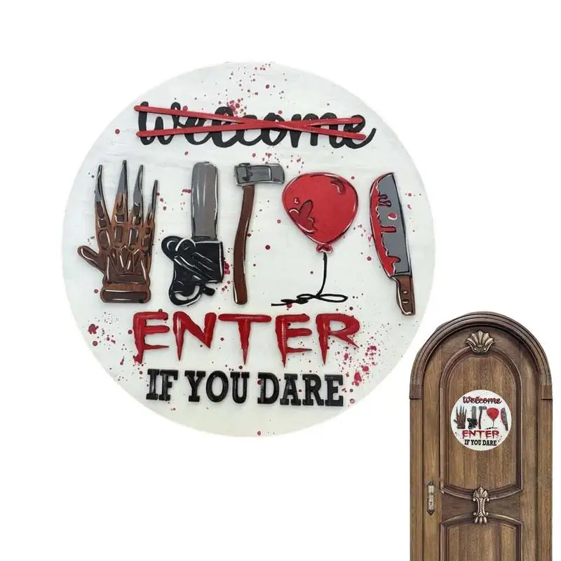 

Halloween Door Welcome Sign Spooky Wooden Wall Welcome Sign Outdoor Door Seasonal Ornaments Lanyard Included For Entrance Game