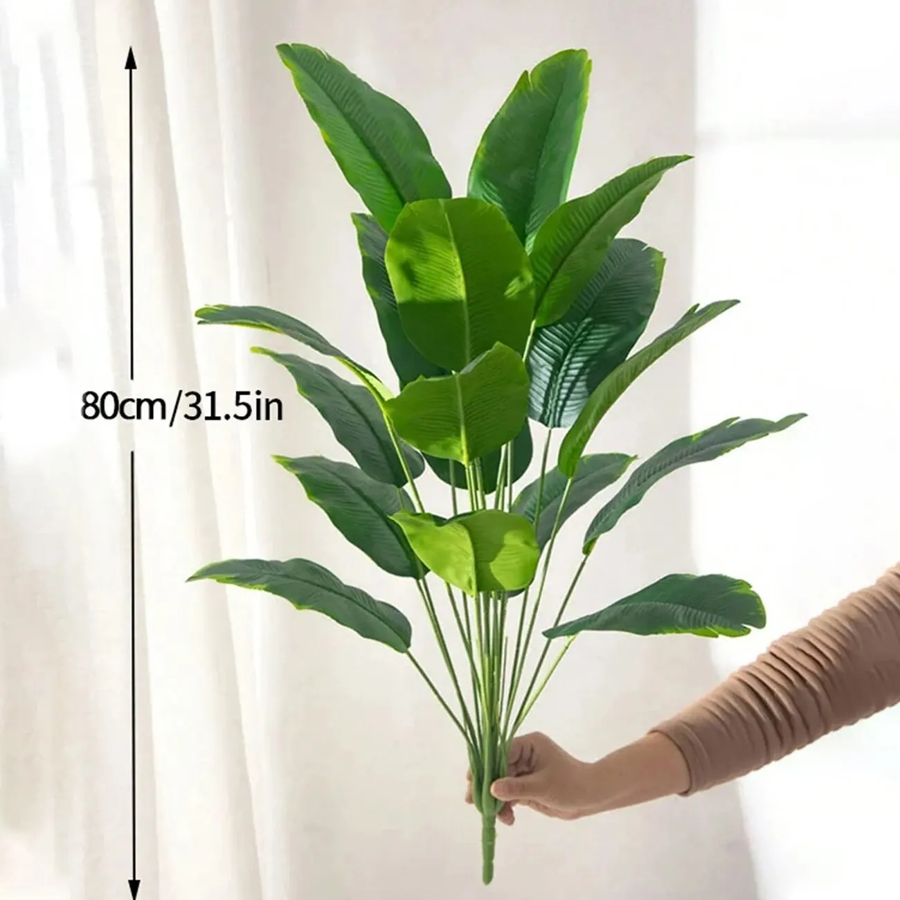 1pc Artificial Plants Large Tropical Palm Tree Fake Banana Plants Leaves Real Touch Plastic Monstera Simulated Plant for Home