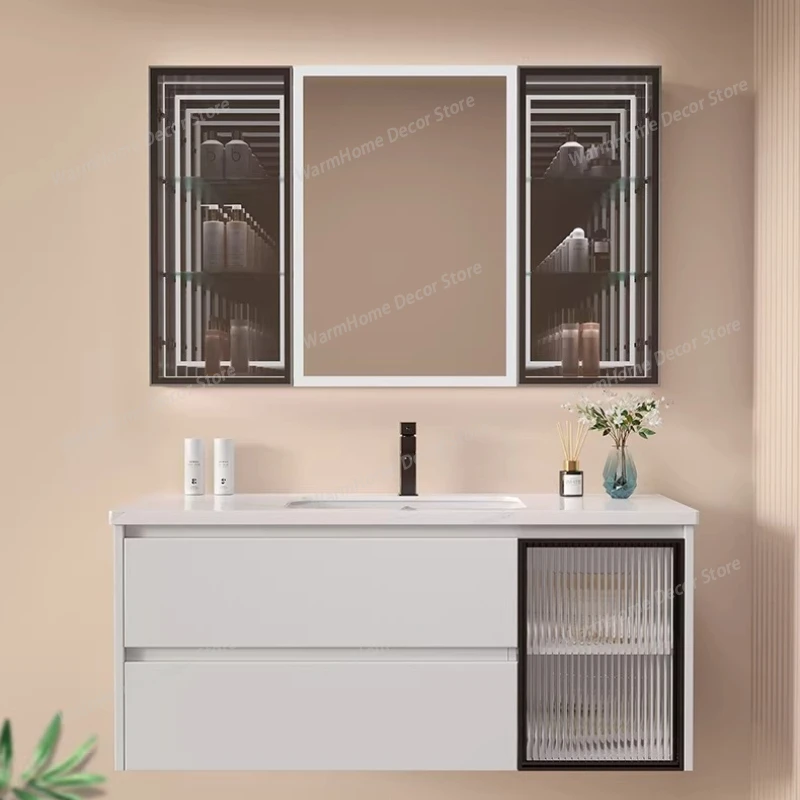 

Shelves Modern Bathroom Cabinets Toilet Sink Dresser Corner Bathroom Cabinets Mirrors Wood Furniture Cassetta Da Bagno MH40YSG