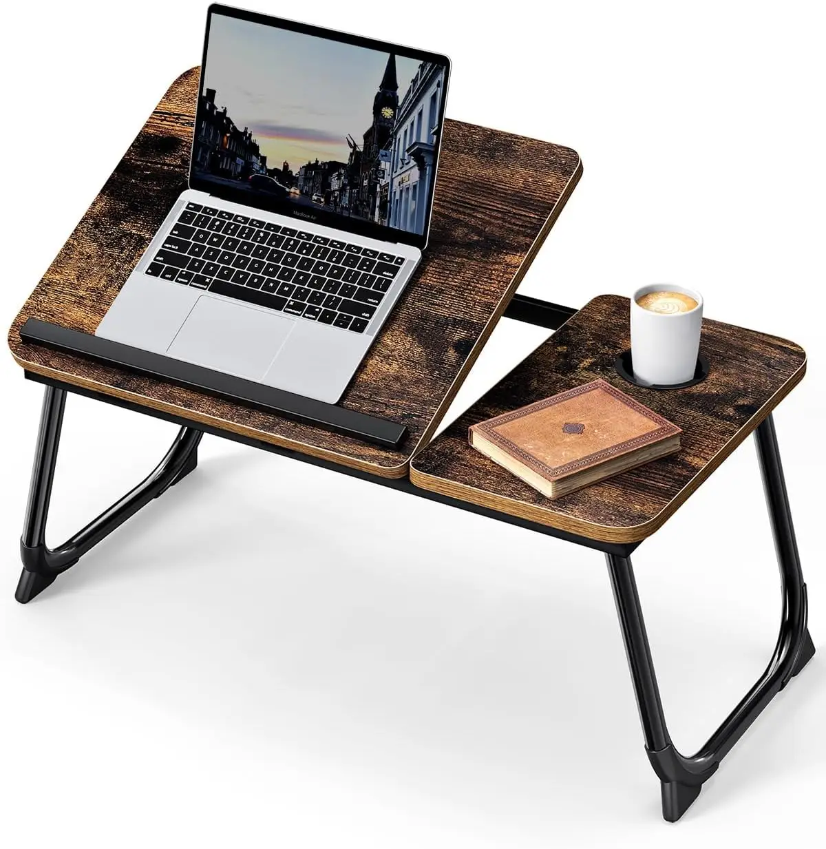 Combohome Multifunctional Folding Wooden Laptop Stand Durable Portable Computer Desk for Bed Laptop Breakfast Table