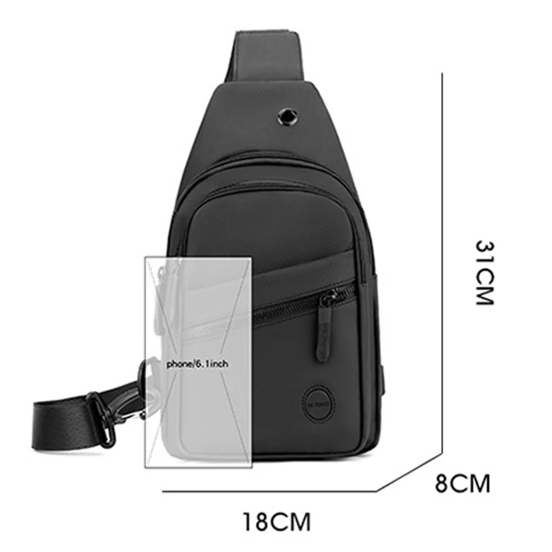 Men's new outdoor daily chest bag niche high-end sense crossbody bag fashionable shoulder bag casual solid color chest bag