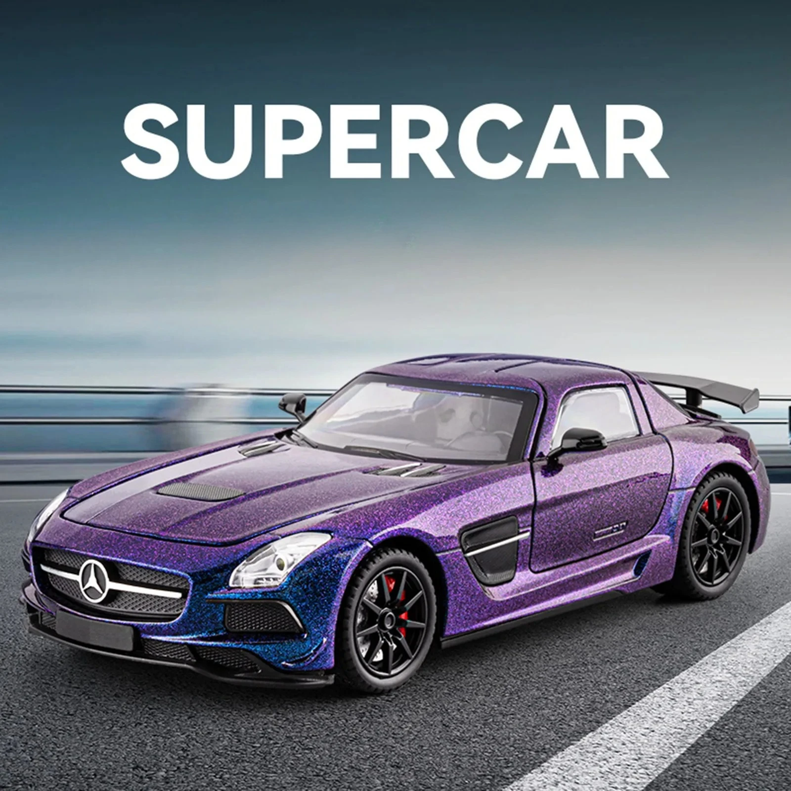 

1:24 SLS AMG Sports Car Simulation Alloy Car Model Car Children's Toy Boy Birthday Ornament Diecast Alloy Car Model Collectible