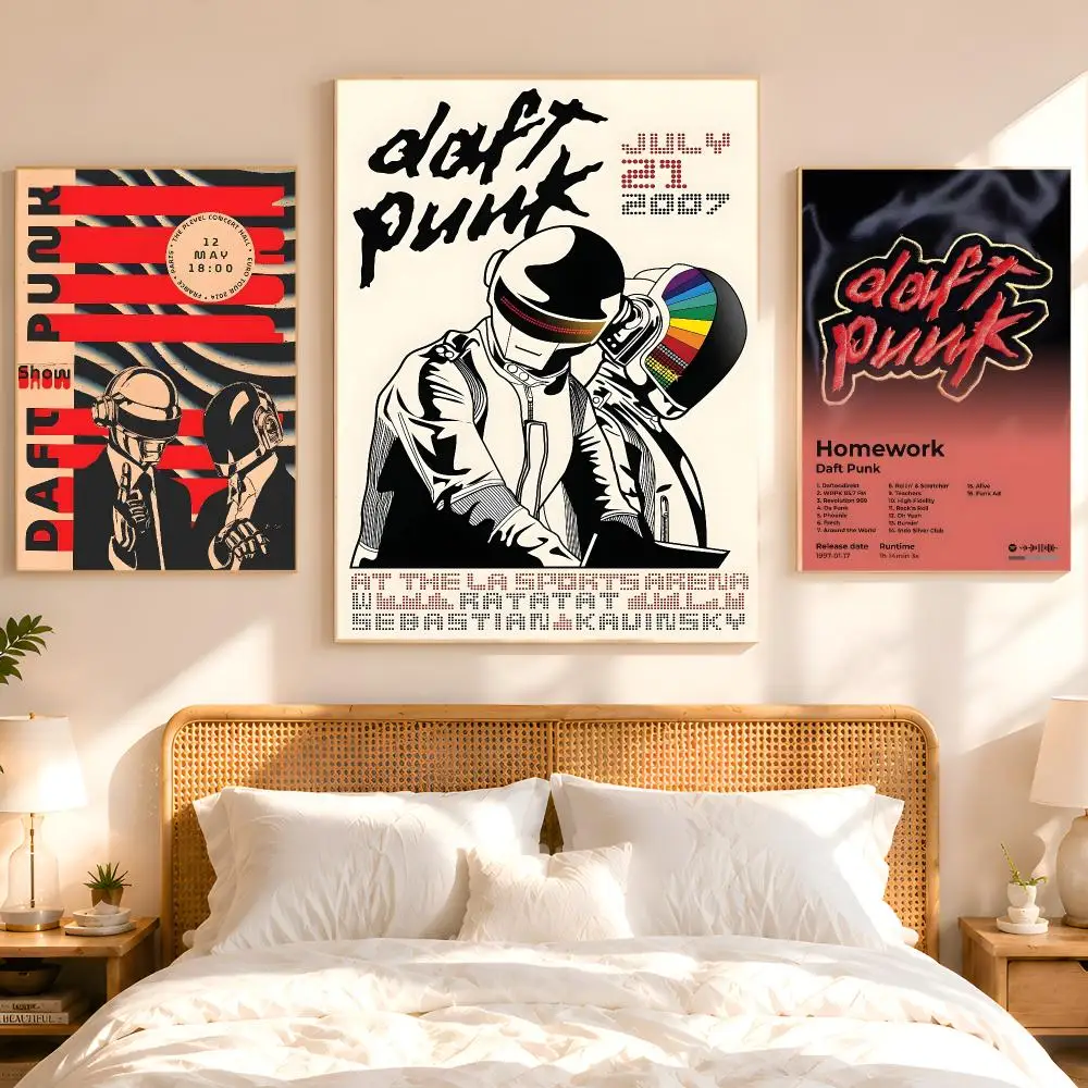 Popular French Band D-Daft Punk Music Album Poster 1PC HD Matte Peel And Stick Wall Decor For Bedroom Living Room Dorm Office