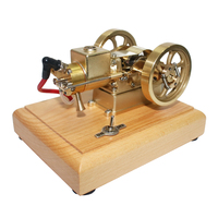 Metal Horizontal Gasoline Engine Model 1.6CC Water Cooled Brass Internal Combustion Engine Model Toy