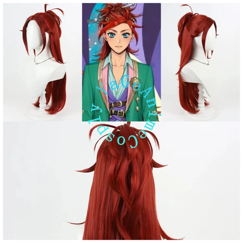Image of Rielle Cosplay-Perücke mit Abnehmbarem Kleinem Pferdeschwanz und Natürlichem Kopfhautdesign für Fantasy-Akademie-Events, Musikshows und Fan-Rollenspiele