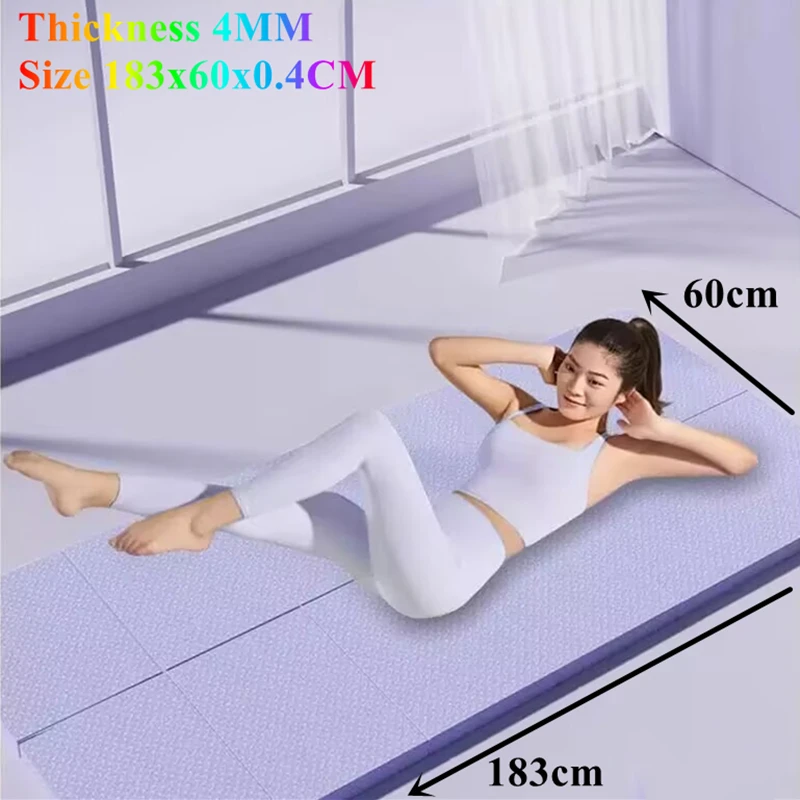 4MMThick Yoga Mat Anti-skid Yoga and Pilates Gymnastics Mat 183×60cm Training Yoga Matt Sports Fitness Mat Comfort for Exercise