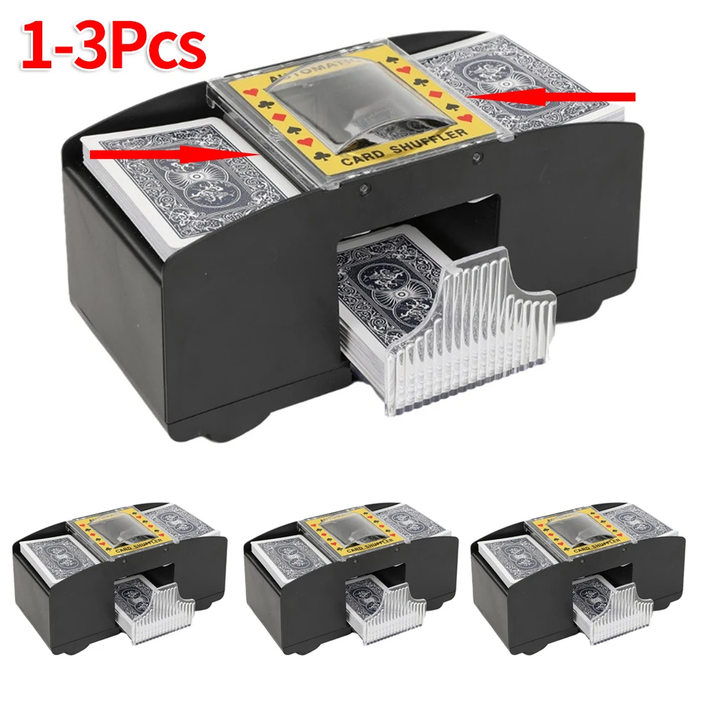 Automatic Card Shuffling Machine 1/2 Decks Electric Poker Card Shuffler USB Battery-Operated Shuffler for Card Games Home Party