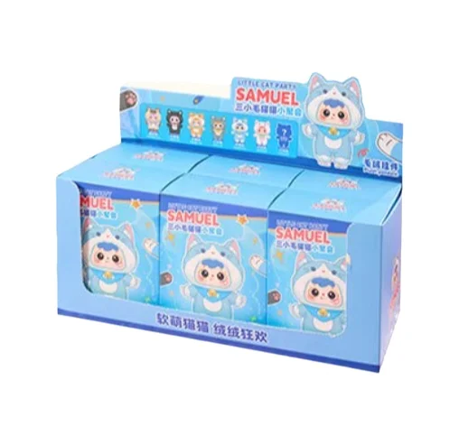 

New Genuine Samuel Cat Party Plush Blind Box Series Around Cute Doll Eyes Can Move A Variety Of Styling Gifts Hand-Made Ornament