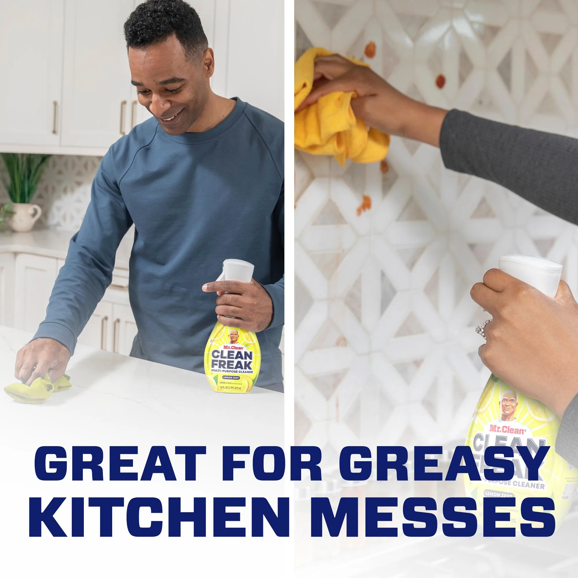 Lemon Zest Multi-Purpose Cleaner Spray For Kitchen Bathroom Countertops Grease Grime Fresh Scent Cleaning