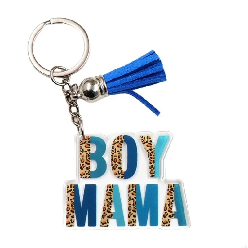 E15E Unique Acrylic Charm Engraved Keychain Jewelry Handmade Gift for Mother Day