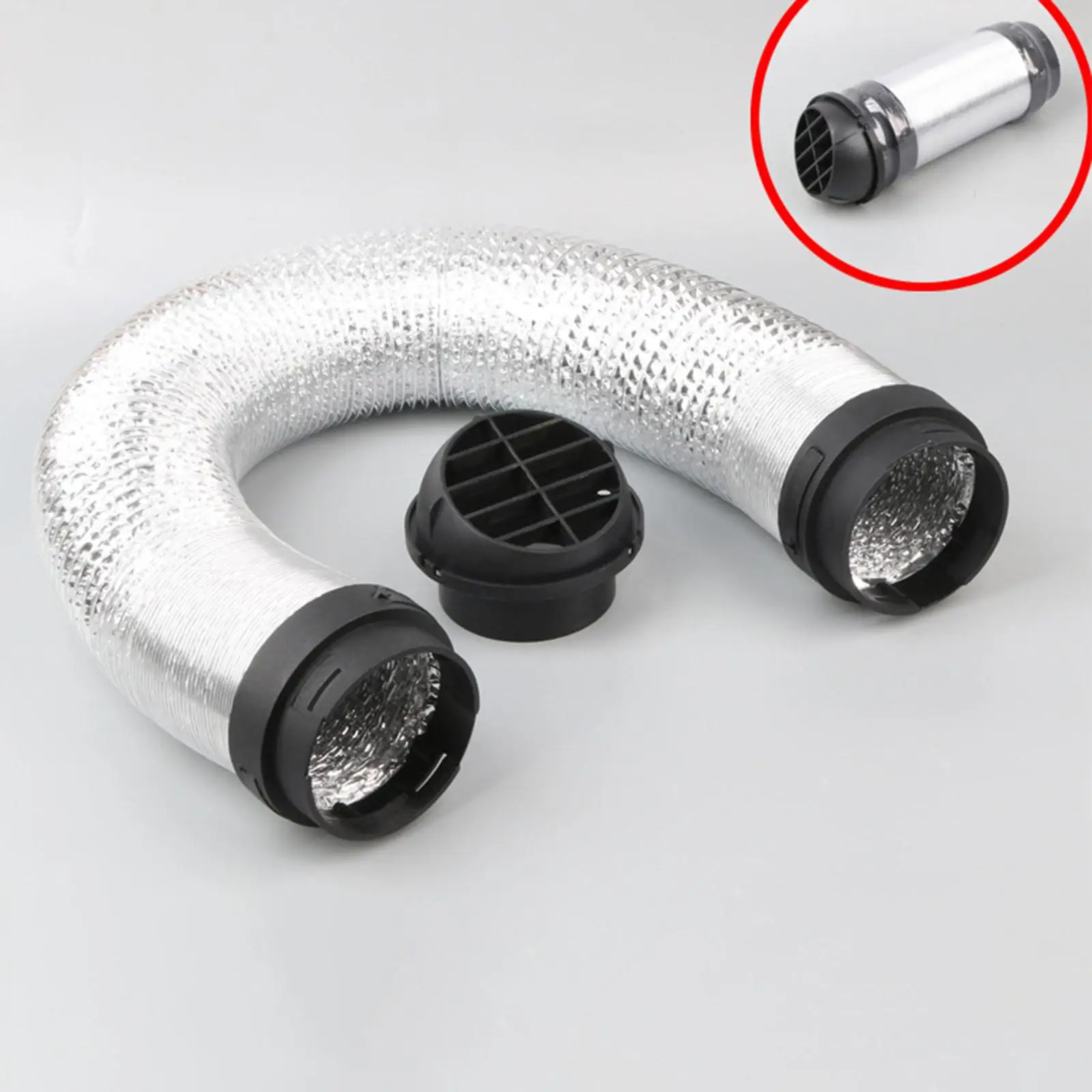 

Car Warm Heater Duct Pipe Flexible Aluminum Foil Extendable Air Hose for Easy Install Parking Heater Ventilation System