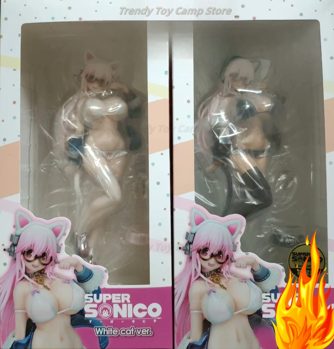 

Super Sonico Черный кот и белый кот распечатанные фанаты старых предметов собирают мальчики