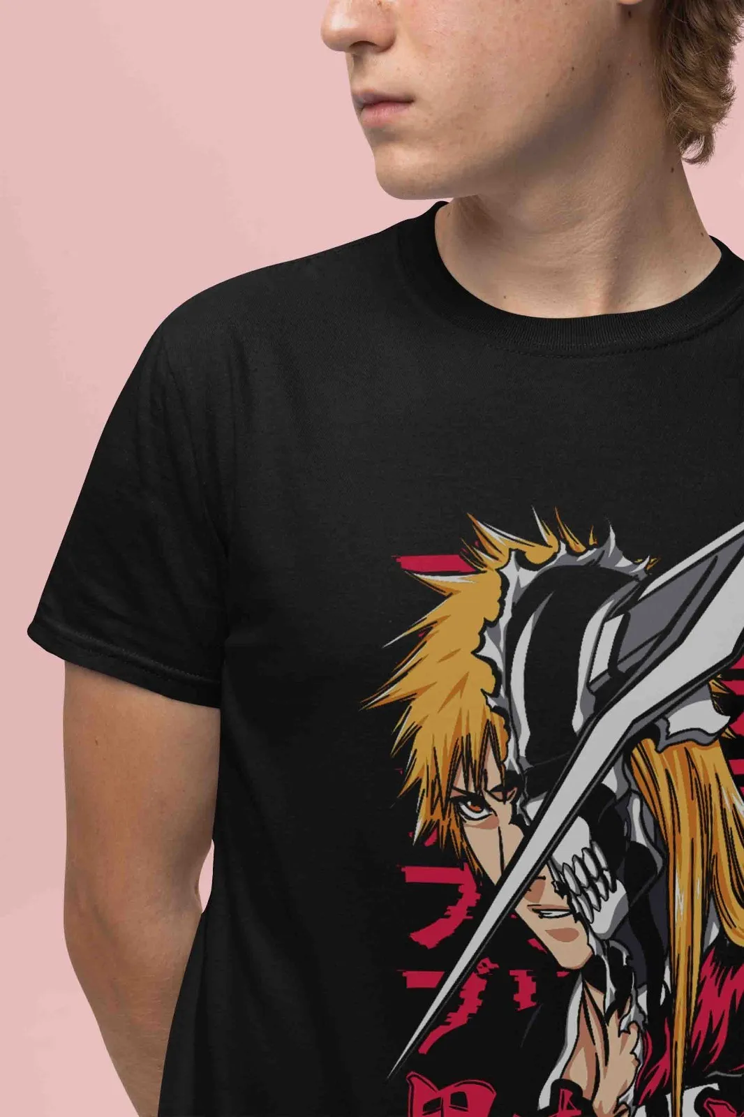 Bleach Anime Shirt Ichigo Bankai T-Shirt Byakuya Tshirt Aizen Zaraki Unisex Tee