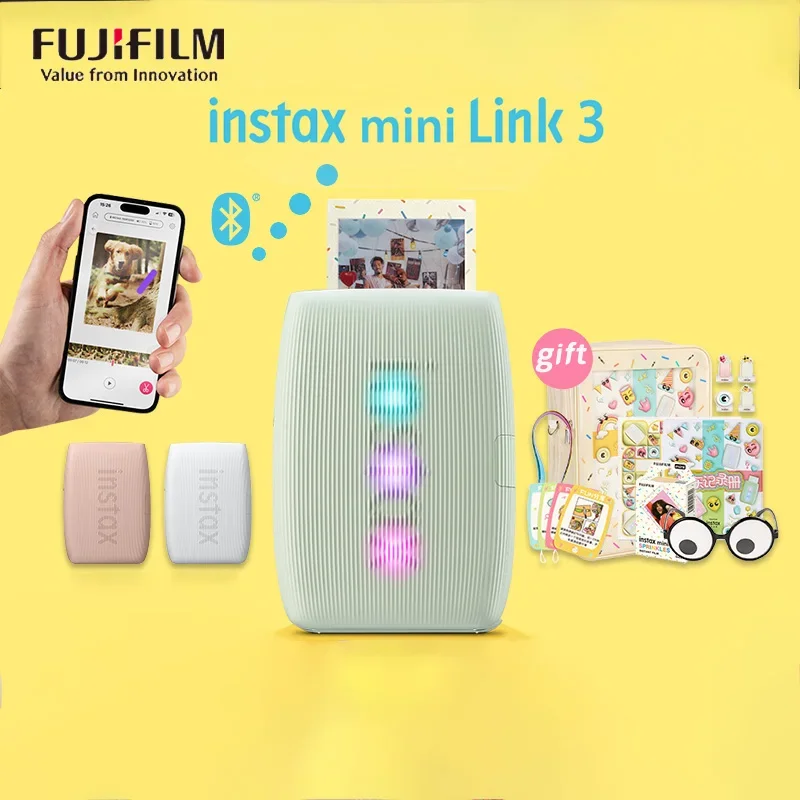 FUJIFILM INSTAX MINI LINK3 Smartphone Photo Printer Bluetooth 4.2 Connectivity CLAY WHITE ROSE PINK  SAGE GREEN