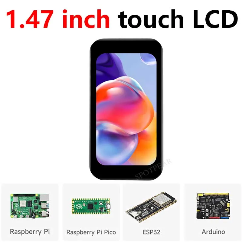 1.47 inch LCD 172x320 AXS5106L TouchScreen JD9853 Display For Arduino/Raspberry Pi/Pico/ESP32