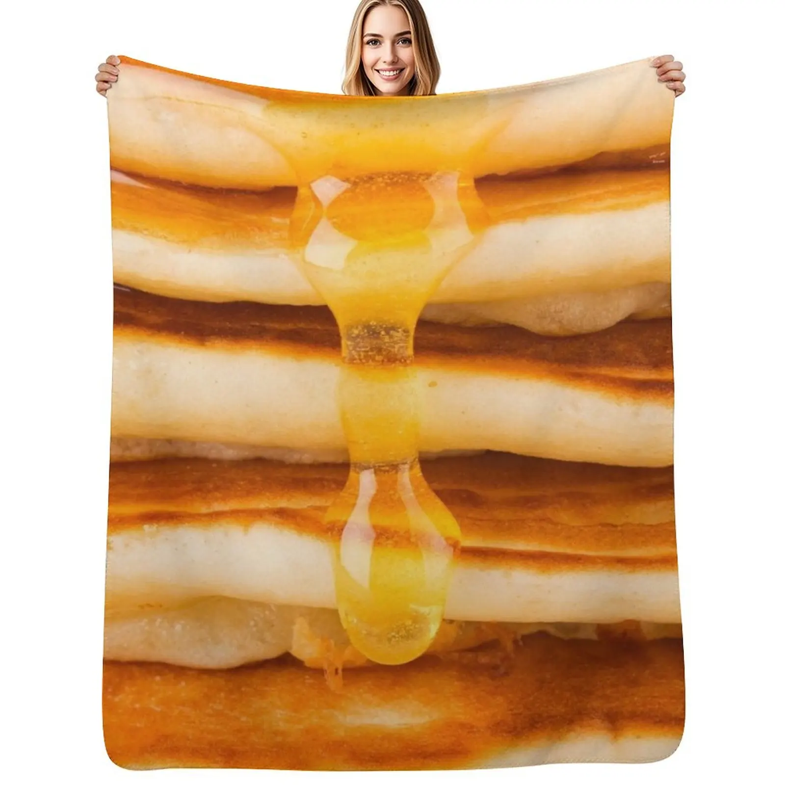 

Pancakes Throw Blanket Warm Plush Fuzzy Blanket for Living Room