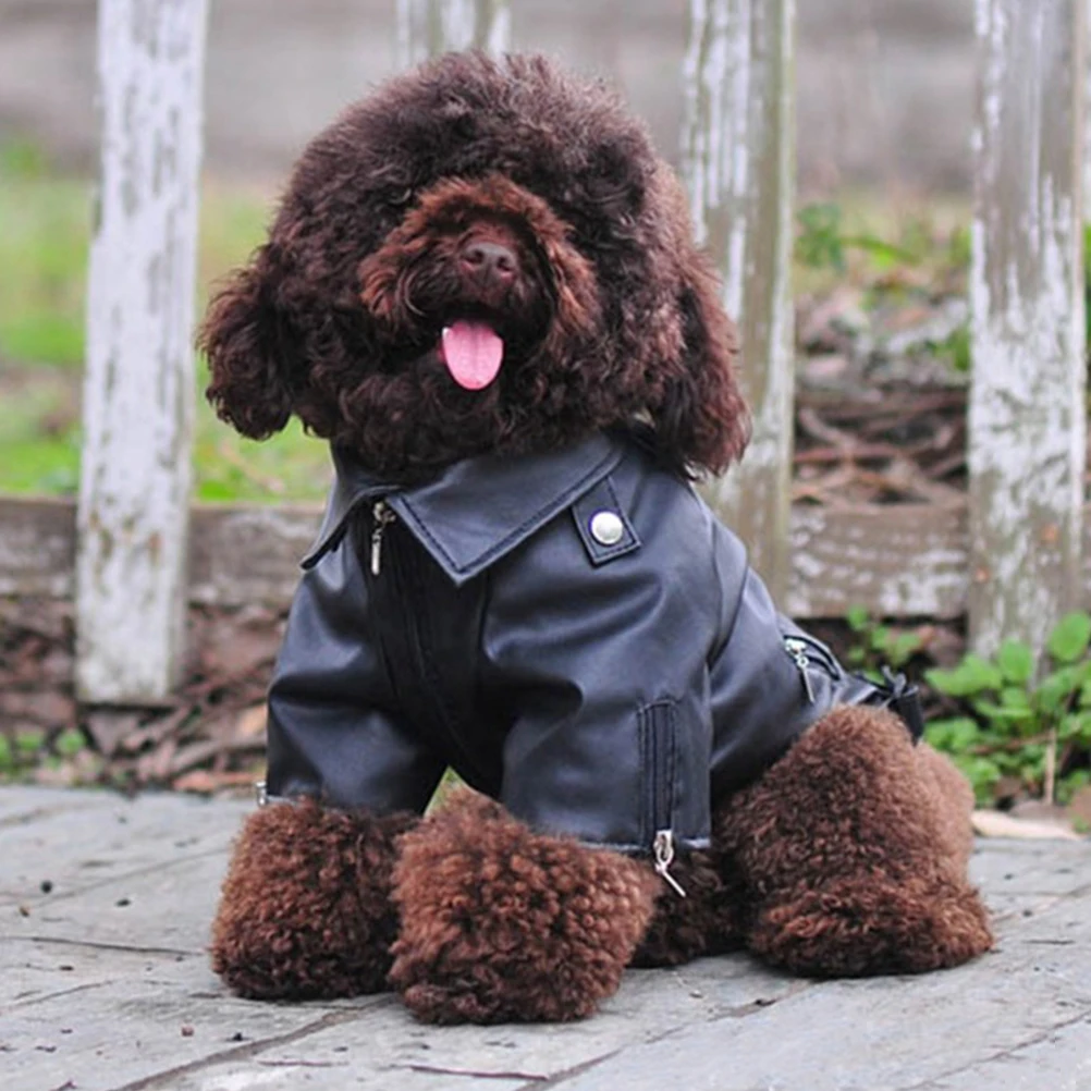 

Pet Dog PU Winter Coat Warm Zip Up Vest Windproof Waterproof Lightweight Padded Jacket for Small Dogs Outdoor Hiking
