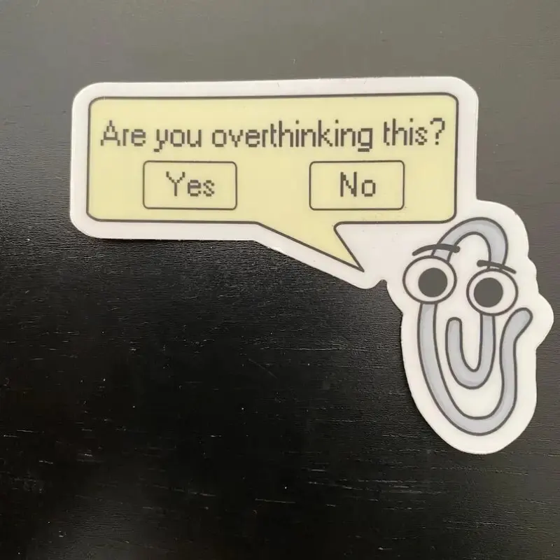 [ملصق علاجي مضحك] HAILUREY مضحك "هل أن أفكر في هذا؟" ملصق Clippy - ملصق فينيل متين لأجهزة الكمبيوتر المحمولة،