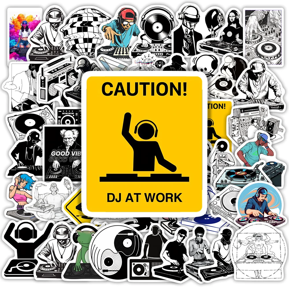 DIY Electronic Music EDM DJ Stickers Kids Toys Gift Vinyl Waterproof Decorative Decals for Junk Journals Scrapbook Bottles