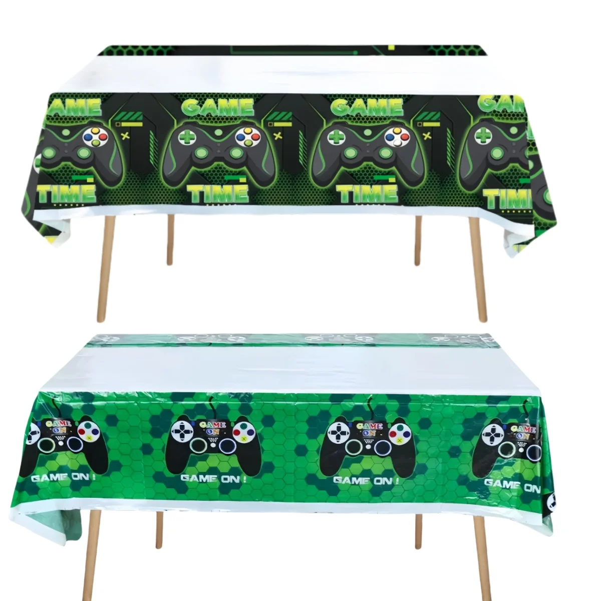 

Green Video Game Tablecloth Birthday Party Decor Game On Disposable Table Cloth Table Cover Kids Favor Toy Gift Party Supplies ﻿