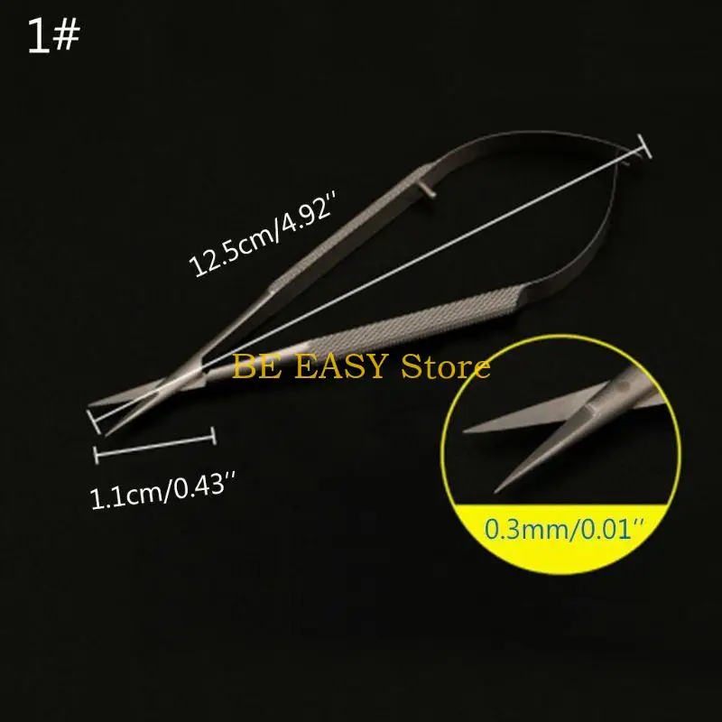 E28F Upgraded Micro Scissors with Straight/Curved for Head Inner Barrier Cut Stainless Steel Scissors Multipurpose Scissors