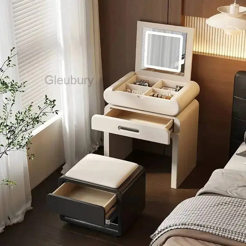 Bedroom Modern Small White Vanity Table Makeup Drawers Luxury Bedside Dressing Table Mini Corner Penteadeira Trendy Furniture