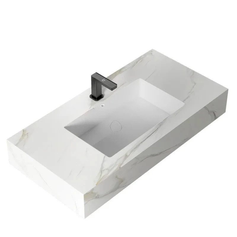 

Intelligent defogging mirror rock slab ceramic integrated basin