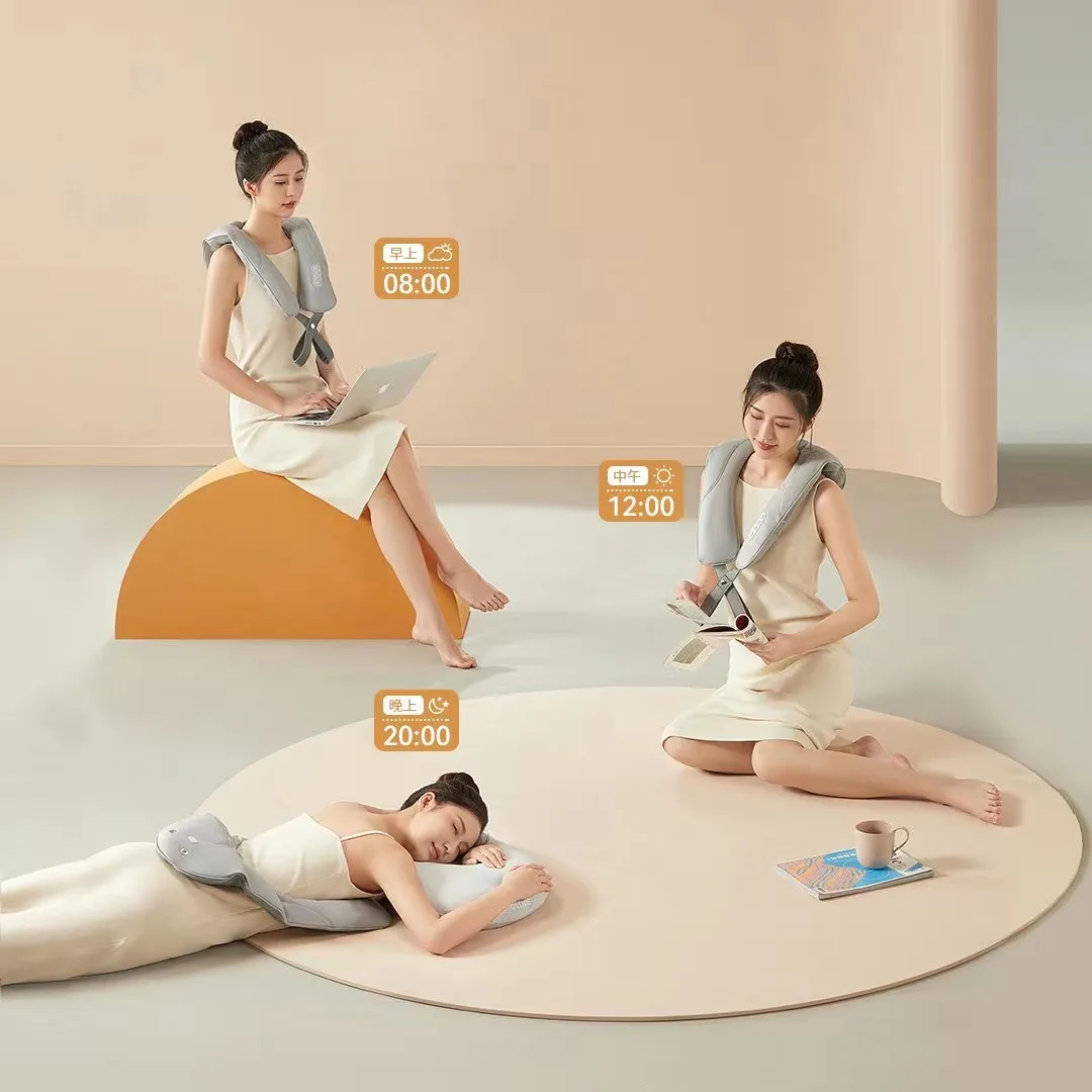 Xiaomi-chal de masaje multifuncional para el hogar, instrumento de masaje de vértebra Cervical y hombros, compresión caliente