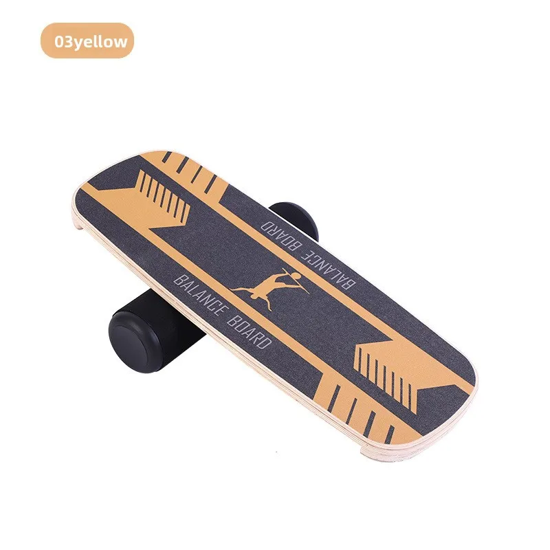 Household Fitness Balance Board Non-slip Wooden Yoga Board Adjustable Base