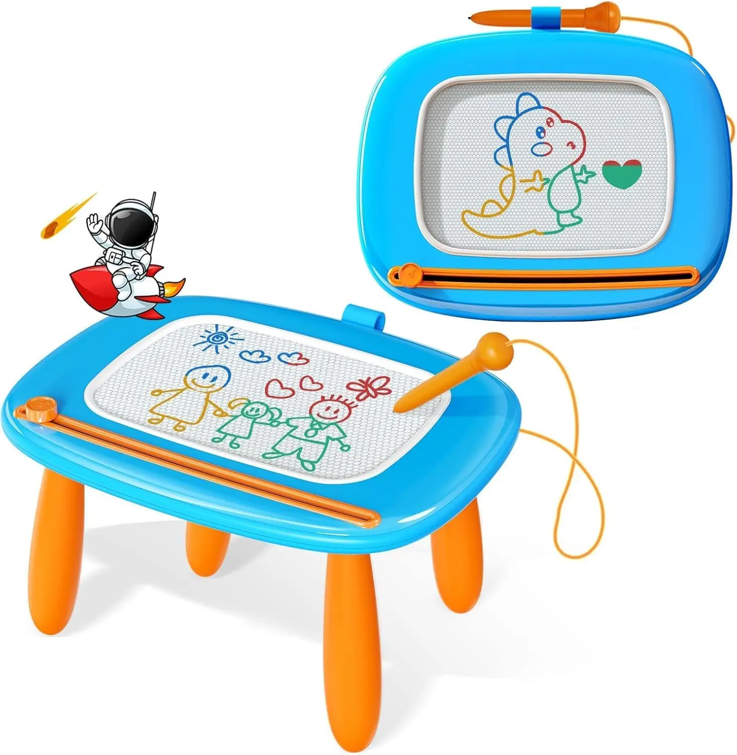

Магнитная доска для рисования для малышей 1-3 лет, развивающая игрушка-доска для рисования, подарок на день рождения для детей, светло-голубой цвет