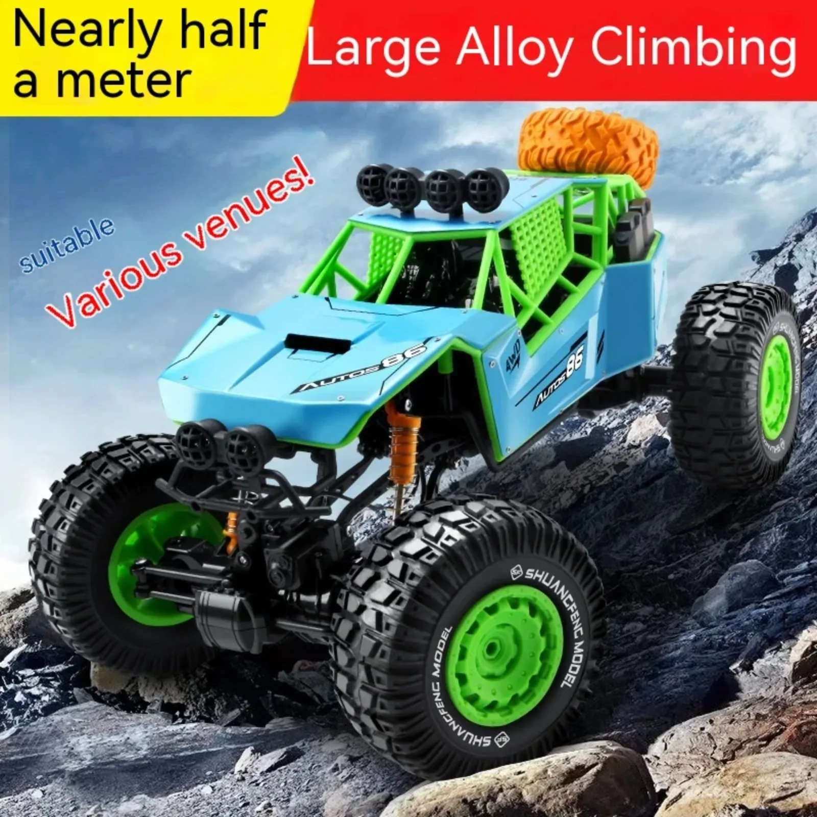 47CM 1:8 Oversized Size 4WD RC Trucks Metal Alloy Body 2.4G Radio Control Off-road 4x4 Vehicle Child Electric Car Toy for Kids