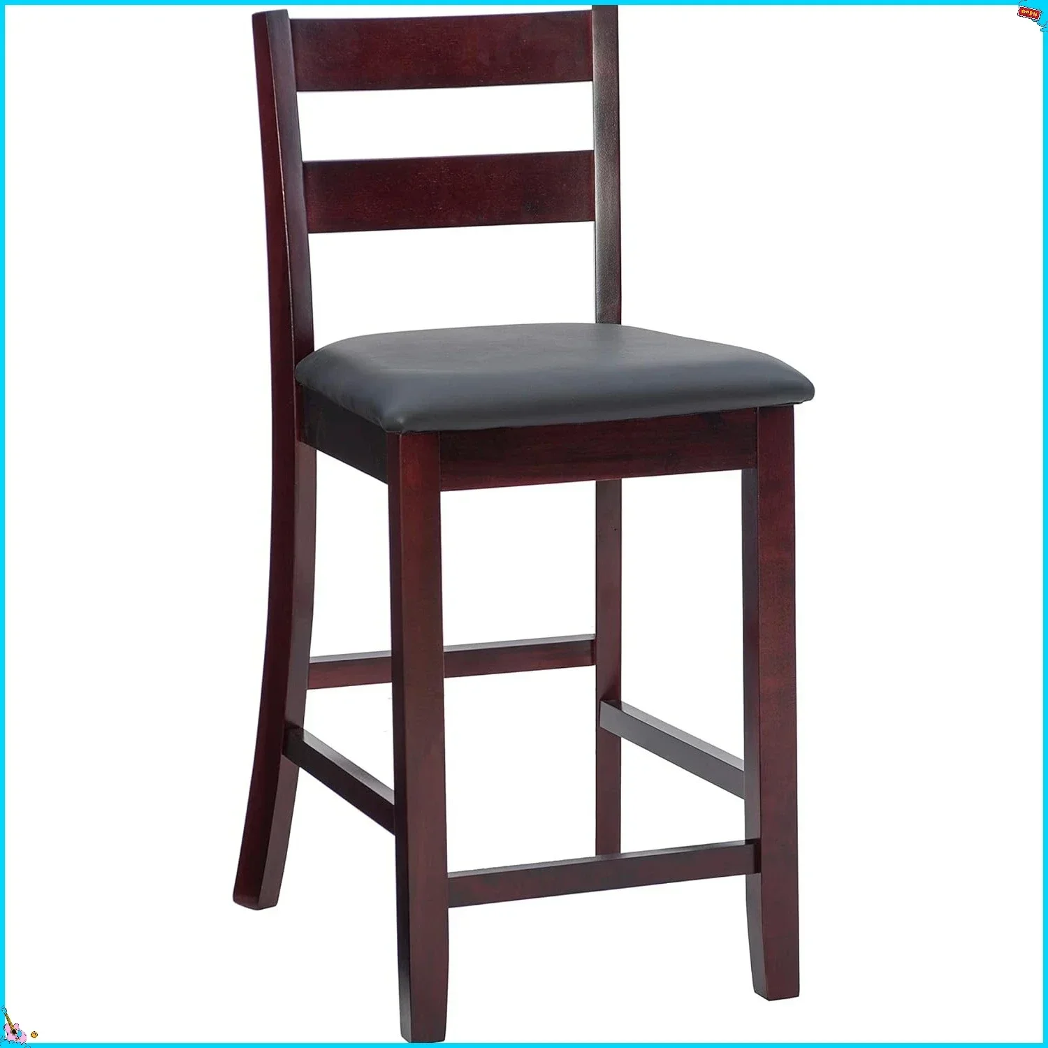 Modern 24" Counter Stool with Back, Set of 2 - Kitchen Island Bar Height Stools for Dining & Home Decor