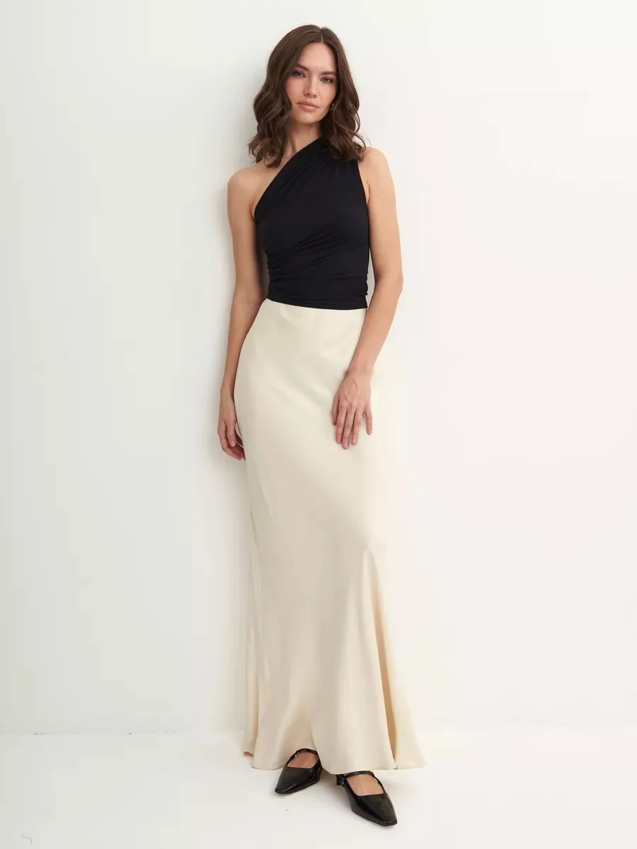 

Autumn women's Harajuku ins Gothic sexy single shoulder solid color sleeveless short vest street fashion top Y2k clothing