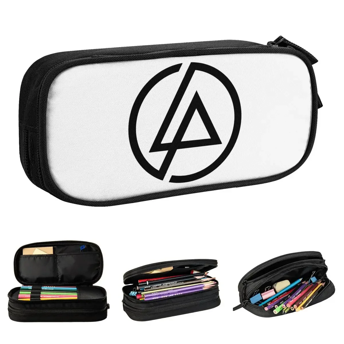 Linkinpark Logo Pencil Case Alternative Rock Pencil Pouch Pen for Student Big Capacity Bags School Supplies Gifts Stationery