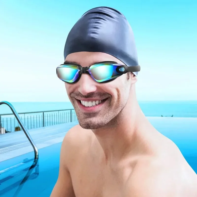 Professionelle Schwimmbrille Männer Frauen Anti-Fog UV-Schutz Wasserdichte Schwimmbrille Schwimmbrille mit Nasenklammer-Ohrstöpsel