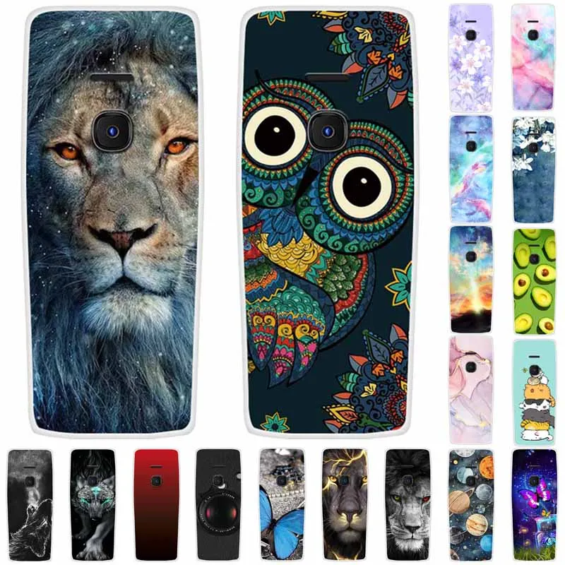 For Nokia 8210 4G Case Soft Silicone Owl Wolf Fashion Back Covers for Nokia 6300 4G Cases Lovely Painted Marble Protection Bags