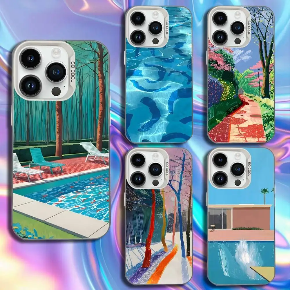 

David Hockney Art Phone Case For iPhone 17,16,15,14,13,12,11,Mini,Pro,SE,MAX White Matte Shockproof Cover