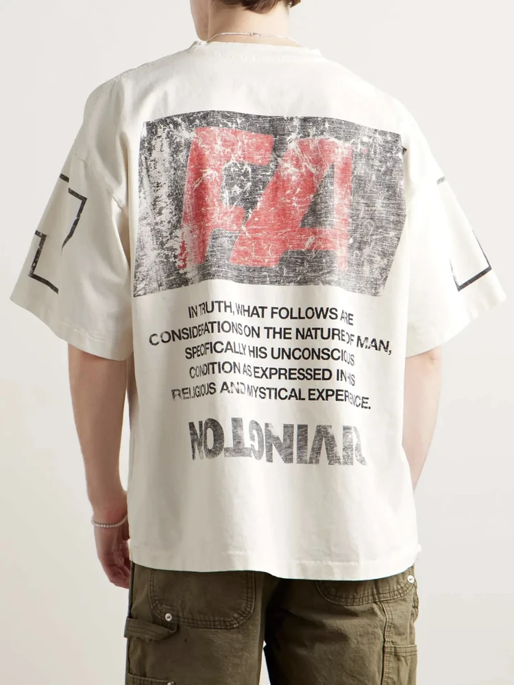 

Мужская футболка большого размера RRR 123, мужская и женская летняя футболка в стиле Харадзюку, потертые топы