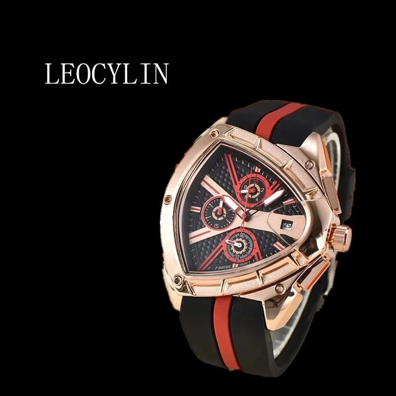 LEOCYLIN top Fashion quartz watch Waterproof Luminous triangle pilot personality Wristwatches clock Relogio Masculino no logo