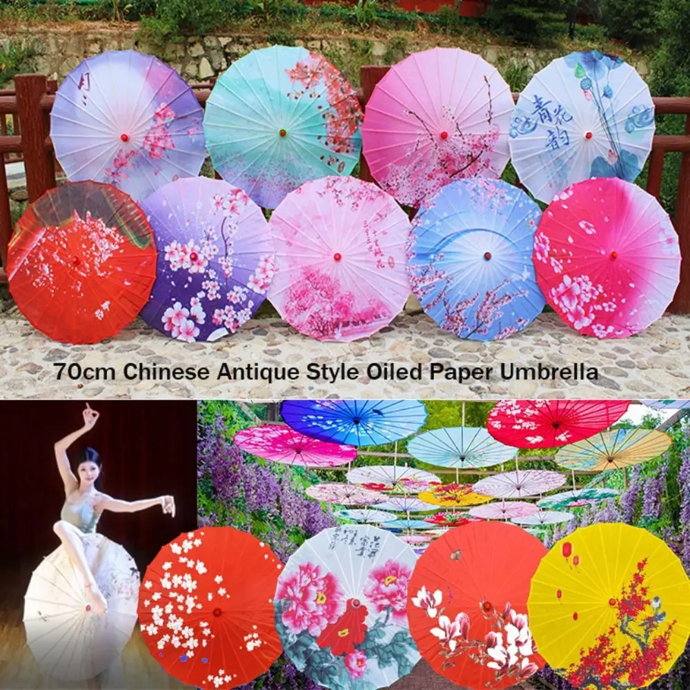جديد الصينية العتيقة نمط مزيتة ورقة مظلة 70 سنتيمتر 10 ألوان ازياء التصوير مظلة تزيين مظلة أداء الرقص #5