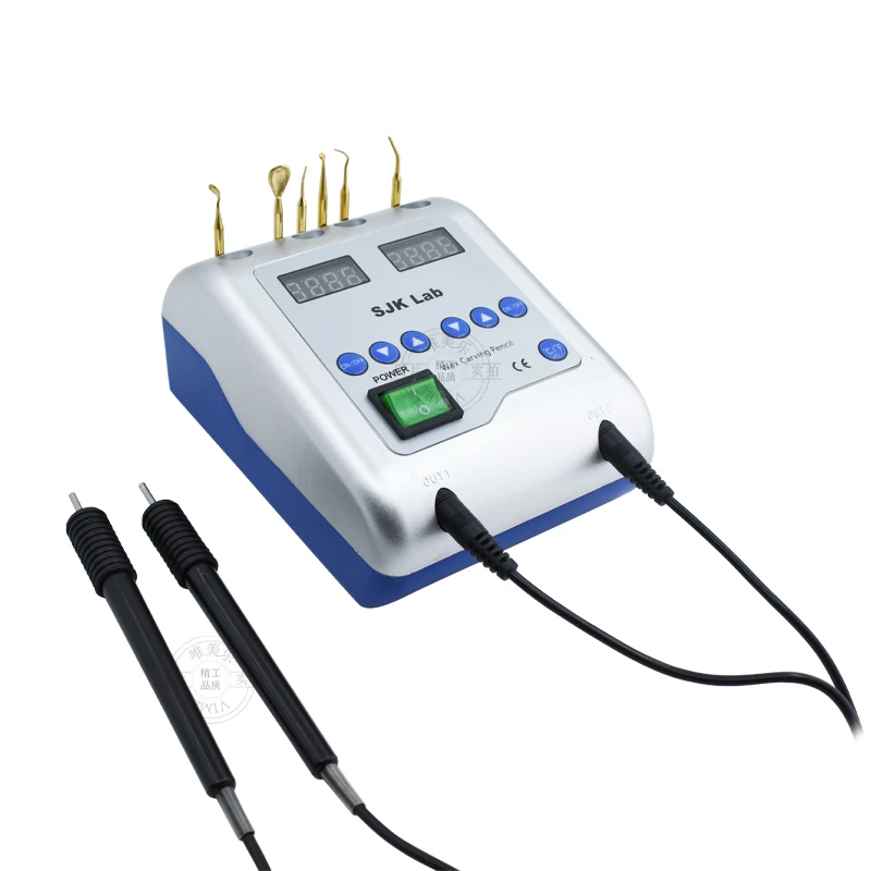 Dentisty Digital Electric Knife Wax Carving Double Pencil With 6pcs Waxer Tips  Dental Lab Instrument
