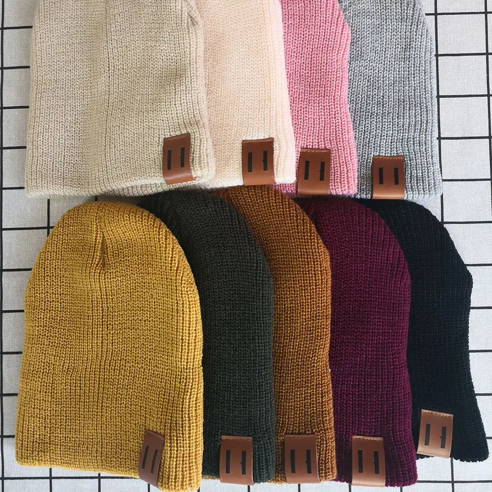 Gorros casuales de 7 colores para niños, gorros de punto, gorros más cálidos, gorros de otoño e invierno, nuevo