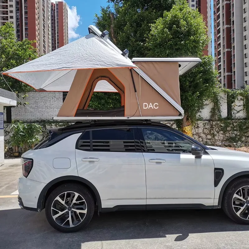 

Double Fabric Alu Rooftop Car Roof Top Tent Waterproof Hard Shell 2-4 Person Capacity Aluminum Poles Summer Outdoor Camping