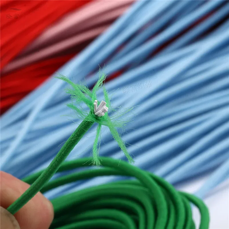 2mm Colorful High-Quality Round Elastic Band Round Elastic Rope Rubber Band Elastic Line DIY Sewing Accessories 5meters