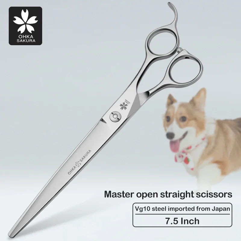 Professional Pets Beauty Scissors Imported Vg10 Fine Steel Tianyang Same Handle Master Open 7.5-Inch Direct Shear