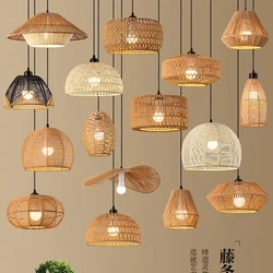 E27 E26 Woven Chandelier Boho Chandelier With Handwoven Rattan Basket Lampshade Hanging Light Fixture Bedroom Kitchen Farmhouse